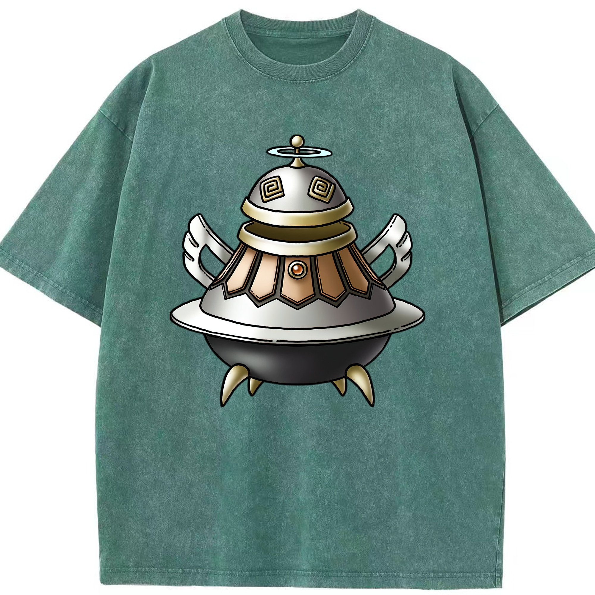 （画像用） ドラゴンクエスト Doragon Kuesuto Dragon Quest 綿100% ヴィンテージ風 半袖Tシャツ（フロントプリント）